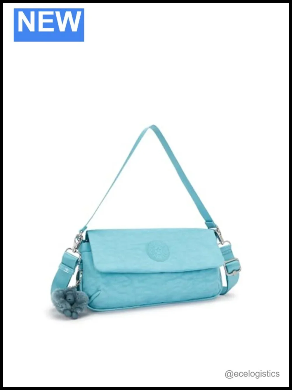 Nylon Shoulder Bag with Zipper Closure - Satchel Silhouette